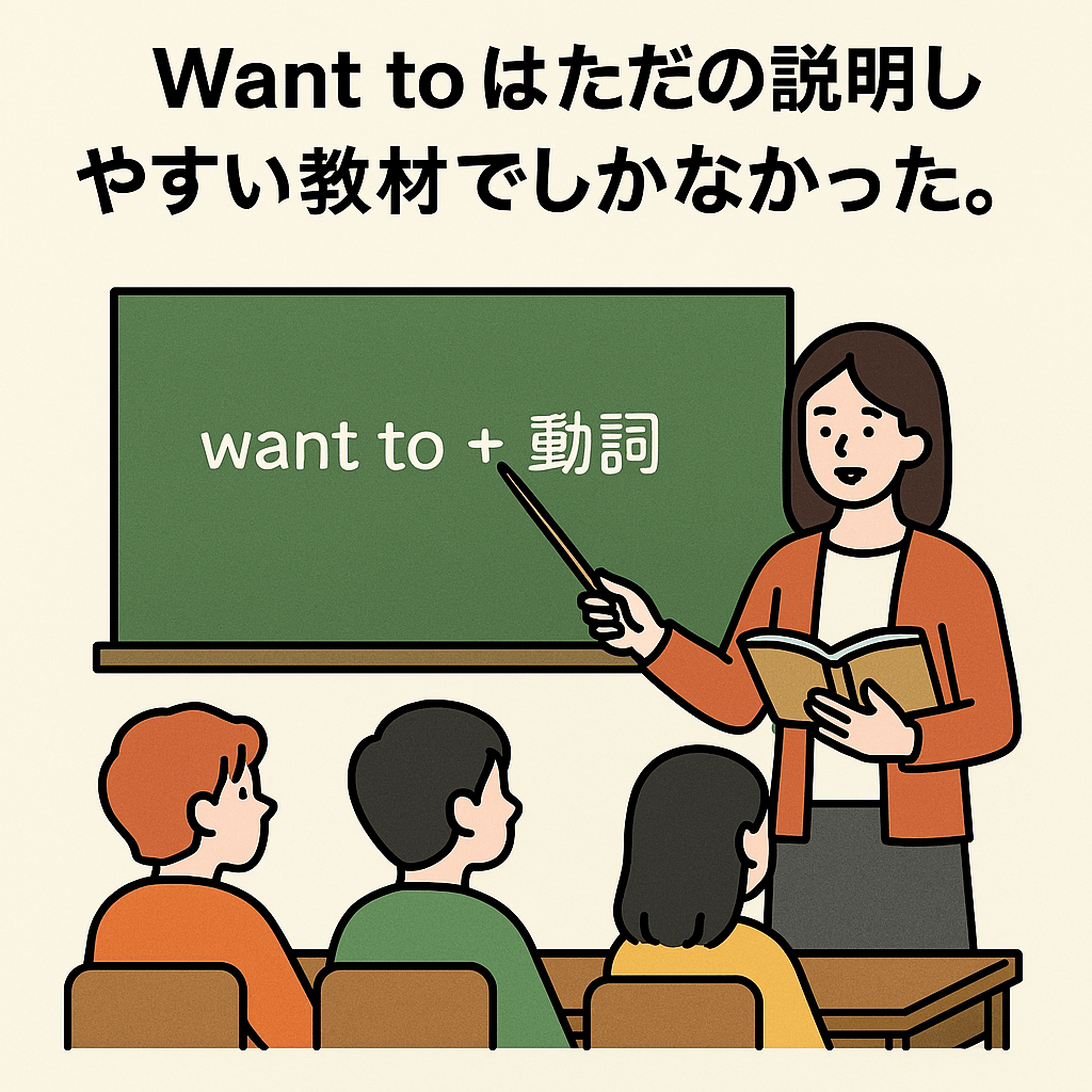 🟩 Want パート3：なぜ中学英語は「want to」から始まるのか？
